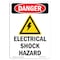 Signmission Safety Sign, OSHA Danger, 7" Height, Electrical Shock Hazard, Portrait OS-DS-D-57-V-2215 - alternate 1